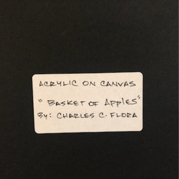 Basket of Apples Still Life Fruit Art Acrylic Painting 16x20 with wood frame. - Picture 6 of 6